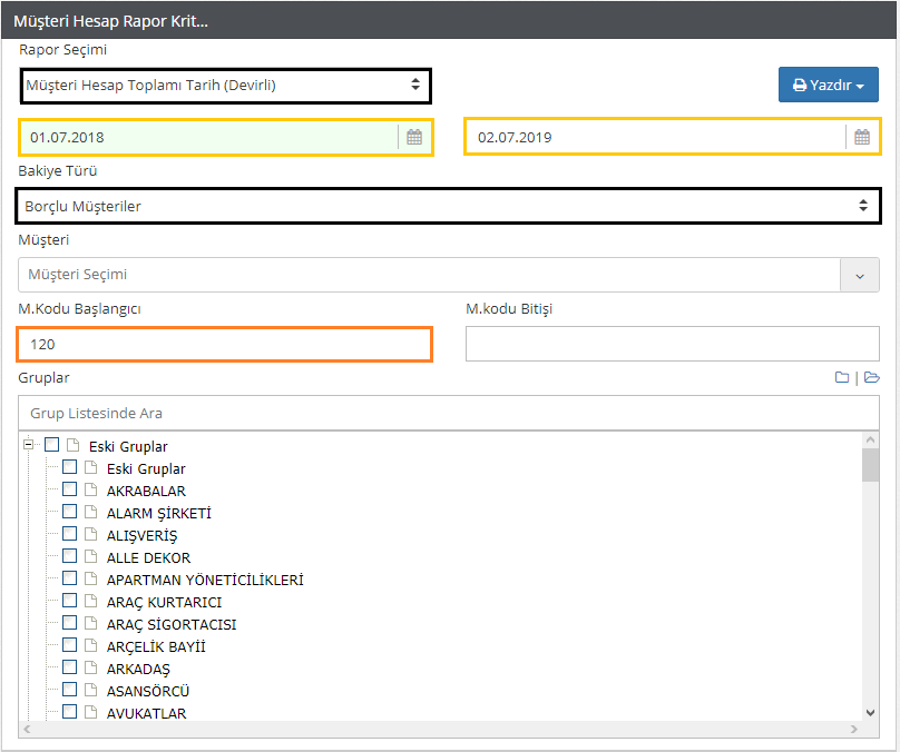 müşteri hesap raporu 3